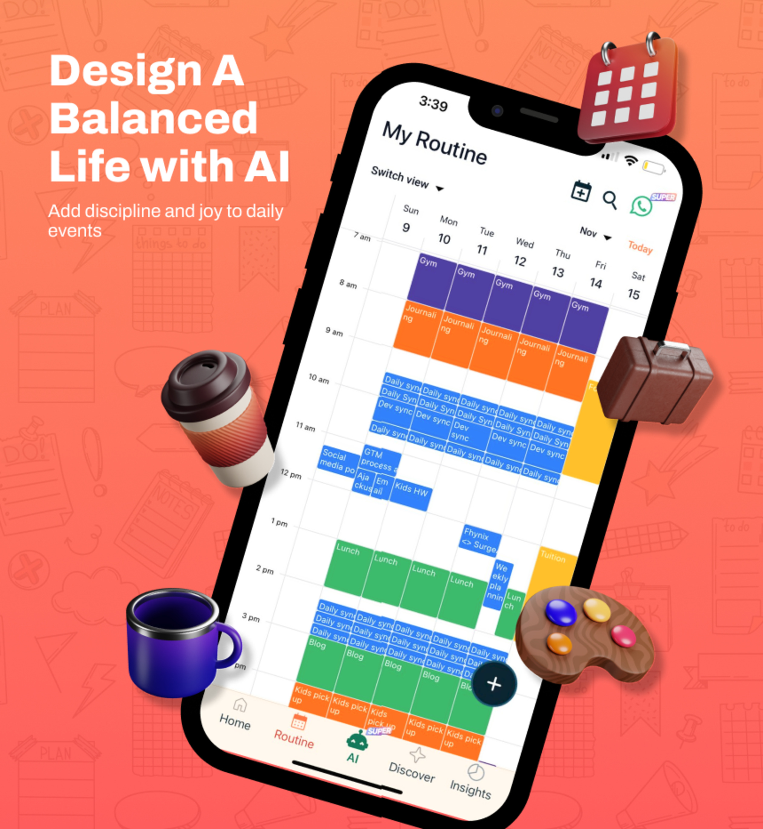 Fhynix — AI calendar app marketing image